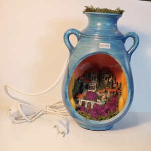 Lampe amphore bleu